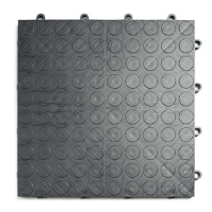 BIGFLOORS GarageDeck Coin Pattern, Durable Copolymer Interlocking Modular Non-Slip Garage Flooring Tile, Graphite