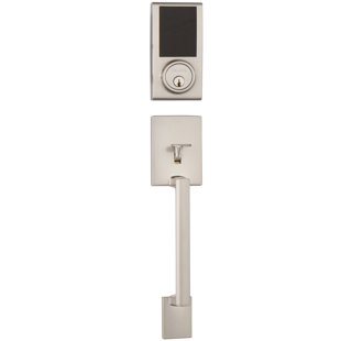 DELANEY HARDWARE Handleset with Electronic Deadbolt and Kira Lever Door Lever and Rosette