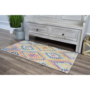 DAKOTA FIELDS Alvey Performance Yellow/Blue Rug