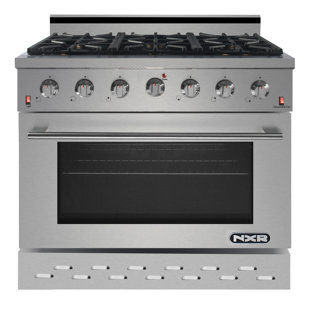 NXR Professional Ranges 36" 5.5 Cubic Feet Smart Gas Free Standing Range with 6 Burners