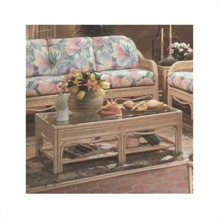 SOUTH SEA RATTAN Glass Top Coffee Table