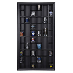 Gallery Solutions 17"x 32'' Wall Mounted Curio & Shot Glass Display Case