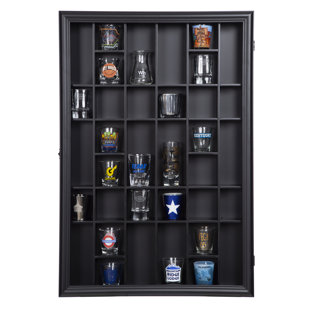 Gallery Solutions 26'' x 18" Wall Mount Curio & Shot Glass Display Case