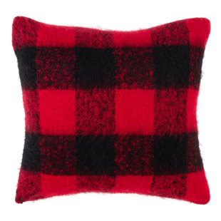 SARO Plaid Down Reversible Throw Pillow