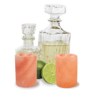 DAKOTA FIELDS Broadwater Pink Salt Shot Glasses 20 Ounce (Set of 2)