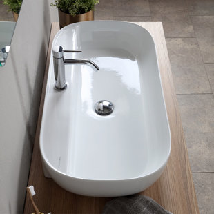 Scarabeo By Nameeks 15'' White Ceramic Oval Bathroom Sink