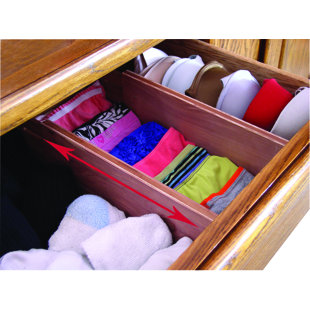 REBRILLIANT Dorothy Cedar Expandable 4"H x 13"W x 0.1"D / 4"H x 17"W x 0.1"D Bedroom Drawer Organizer (Set of 3)