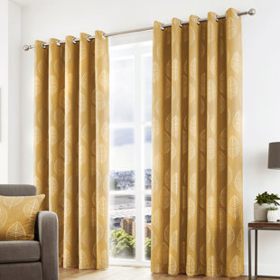 CURTINA Helsinki Polyester Room Darkening Grommet / Eyelet Curtain Pair (Set of 2)