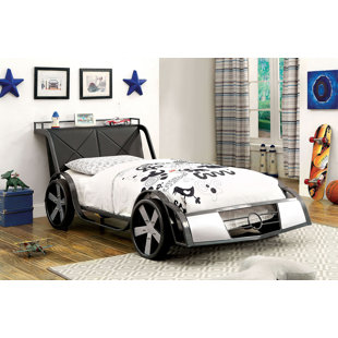 Bromborough Metal Car Bed with Bookcase by Zoomie Kids