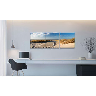 HOUSE OF HAMPTON 3-tlg. Leinwandbilder-Set Ostseelandschaft