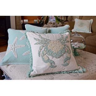ROSECLIFF HEIGHTS Tosha Crab Cotton Throw Pillow