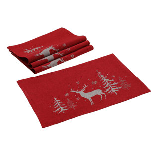 XIA HOME FASHIONS Poly-Viscose Animals/Nature Rectangle Placemat (Set of 4)
