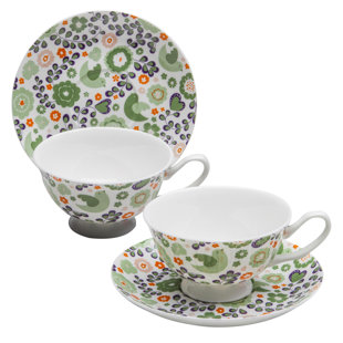 GRACE'S TEA WARE Prairie Bone China Teacup and Saucer