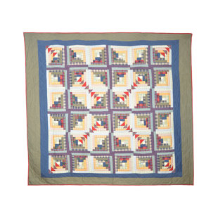 PATCH MAGIC Wild Goose Log Cabin Single Reversible Quilt