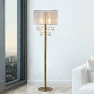 ROSDORF PARK Lefferts 61'' Antique Satin Brass Traditional Floor Lamp