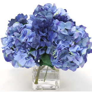 ONE ALLIUM WAY® Hydrangeas Floral Arrangement in Decorative Pot