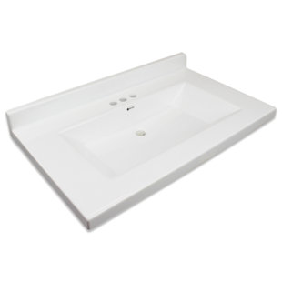 TRANSOLID Carolina 31'' Marble Single Bathroom Vanity Top with Sink
