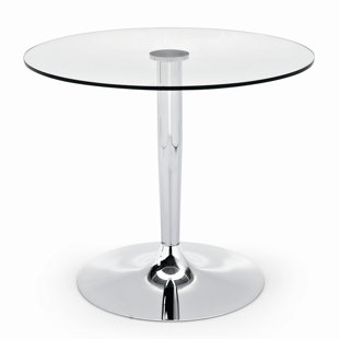 CONNUBIA Planet Round Table with Glass Top and Pedestal Base