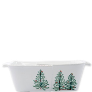 VIETRI Lastra Holiday 5'' x 10.5'' Stoneware Loaf Pan