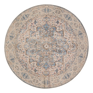 JOSS & MAIN Oliva Handmade Flatweave Cream/Blue Rug