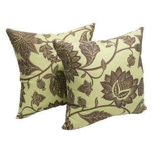 BLAZING NEEDLES Floral Indoor/Outdoor Reversible Throw Pillow (Set of 2)