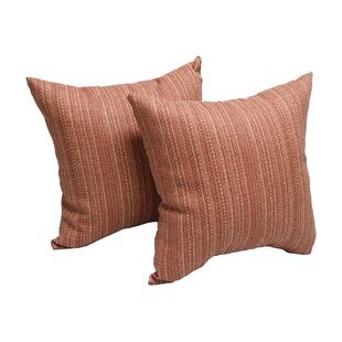 BLAZING NEEDLES Indoor/Outdoor Reversible Throw Pillow (Set of 2)