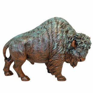 MILLWOOD PINES Baggett Polyresin Bronze Patina North American Bison Standing Figurine