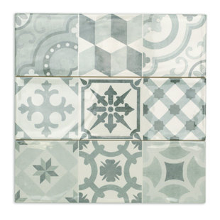 IVY HILL TILE Pier 4" x 12" Ceramic Subway Tile in Cold Deco