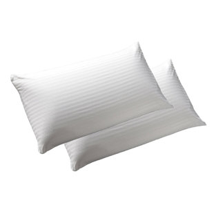 SYMPLE STUFF Satin Stripe Pillow Pair Hollowfibre Filling - Firm (Set of 2)