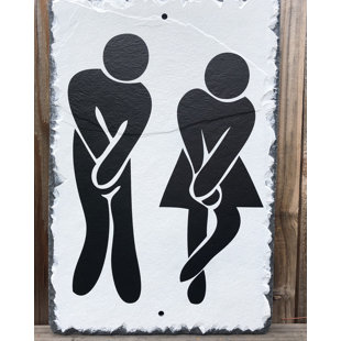 Sassy Squirrel Ink Personalized Slate Stone Address Plaque Home Decor Ladies & Gents Bathroom Sign