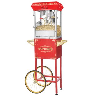 Foundation Popcorn Machine with Cart with Stainless-Steel 8oz Kettle by Great Northern Popcorn