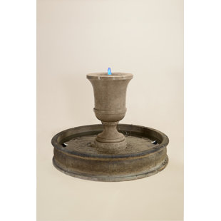 GIANNINI GARDEN ORNAMENTS Fascea Hand Crafted Outdoor Concrete Weather Resistant Floor Fountain