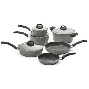 BALLARINI Parma by HENCKELS 10-Piece Forged Aluminum Nonstick Cookware Set, Pots and Pans Set, Granite