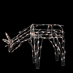 NORTHLIGHT SEASONAL 25" White and Clear Standing Reindeer Outdoor Christmas Yard Decor