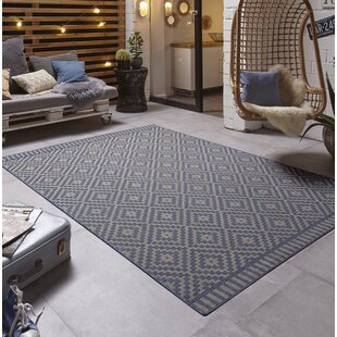 FREUNDIN HOME COLLECTION Breeze Flatweave Blue/Beige Rug