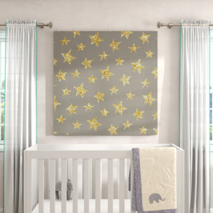 HONEYBEE NURSERY Neal Gold Stars Pattern Canvas Art