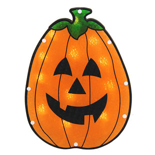 NORTHLIGHT SEASONAL Holographic Pumpkin Halloween Window Lighting Display