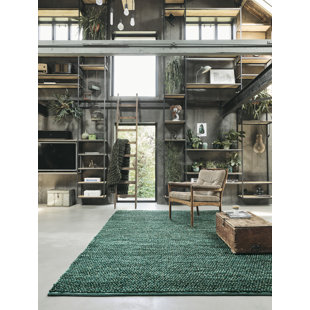 BRINK & CAMPMAN Cobble Handwoven Wool Green Rug