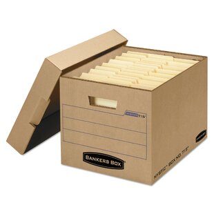 BANKERS BOX® Filing Storage Box with Locking Lid, Letter/Legal, Kraft, 25/Carton