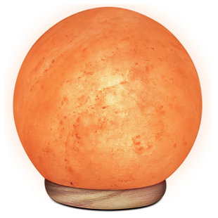 WBM LLC Himalayan Glow Wide Hand Carved, 8-11 LBS, Natural Globe Salt Lamp