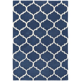 HYKKON Reina Geometric Hand Woven Blue Area Rug