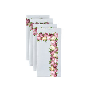 FABRIC TEXTILE PRODUCTS, INC. Polyester Floral Square Napkin (Set of 12)