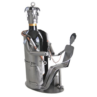 H & K SCULPTURES Doctor with Patient 1 Bottle Tabletop Wine Bottle Rack