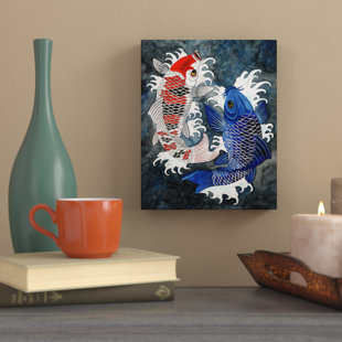 WORLD MENAGERIE 'Koi Fish' Watercolor Painting Print