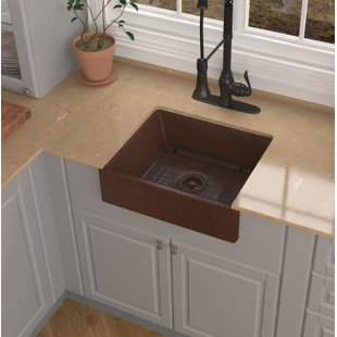 ANZZI Tidal 16'' Hammered Antique Copper Metal Rectangular Bathroom Sink