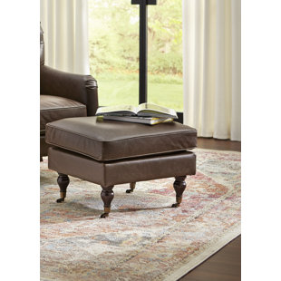 ASTORIA GRAND Gambrell Faux Leather Ottoman