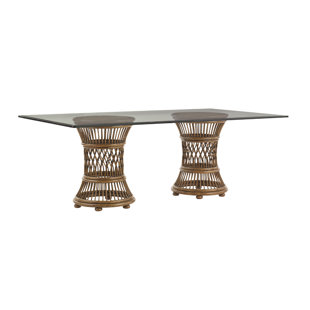 TOMMY BAHAMA HOME Bali Hai Aruba Dining Table with 84 X 48 Inch Glass Top