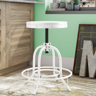 WILLISTON FORGE Lindaro Swivel Adjustable Height Counter Stool with Metal Frame