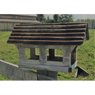 HOME BAZAAR Bird in Hand Series 13" x 20" x 10" Columbia Covered Bridge Feeder