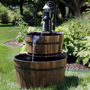 MILLWOOD PINES Wood Weather Resistant Floor Fountain